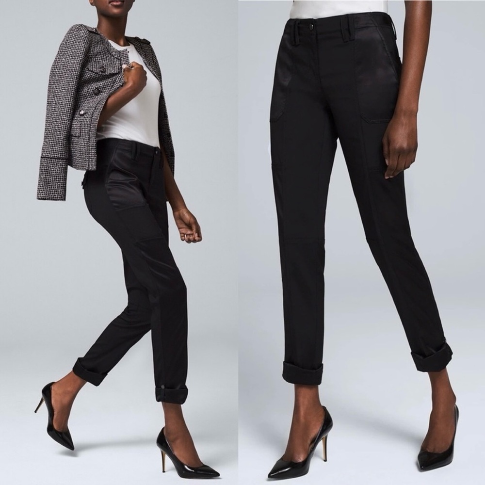 White House Black Market Black pants with satin detail size 00P